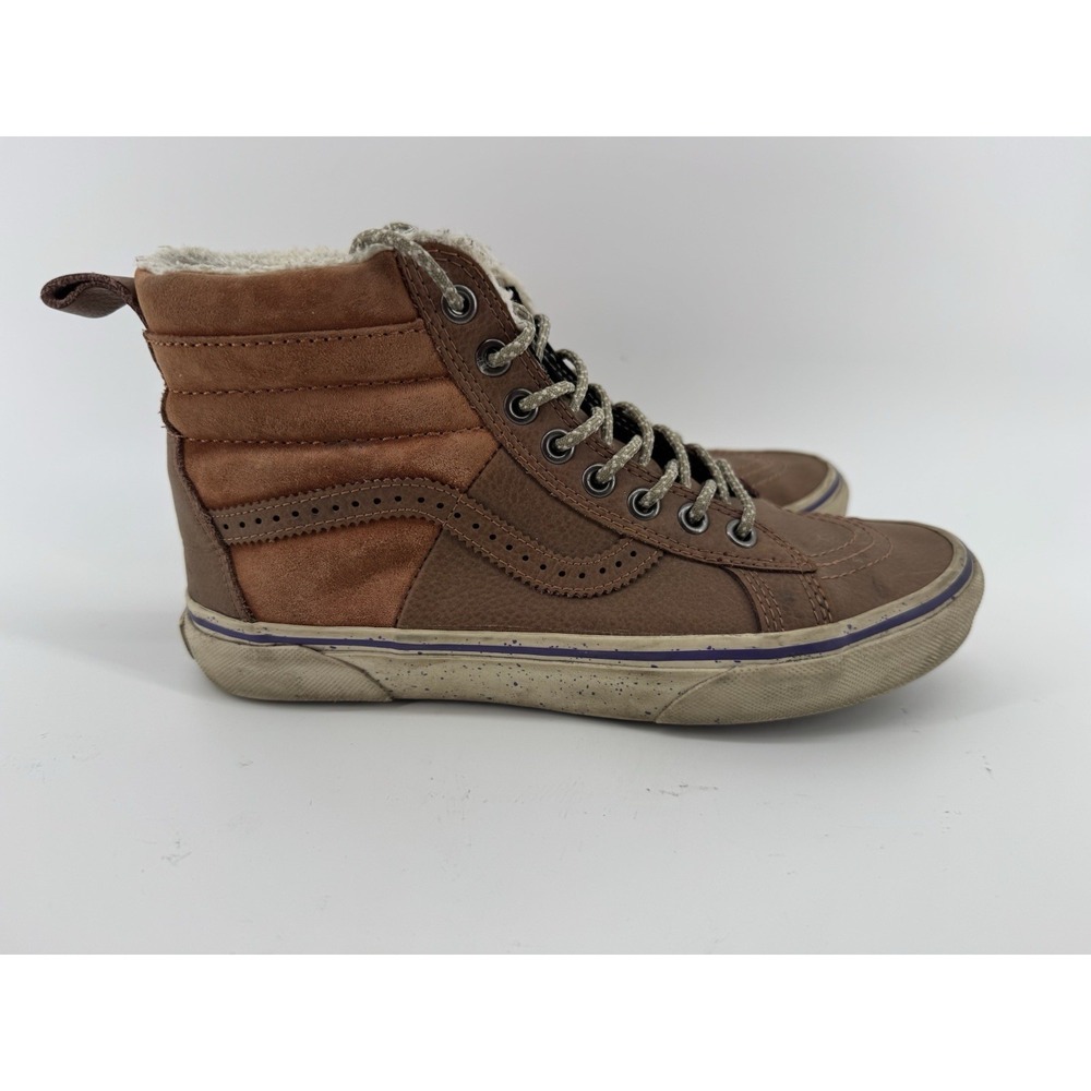 Vans Men's 6.5 Hana Beaman Brown Suede Scotchgard High Top Faux Fur Women 8